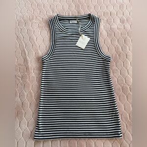 Brunello Cucinelli Striped Black and White Tank Top. New!
